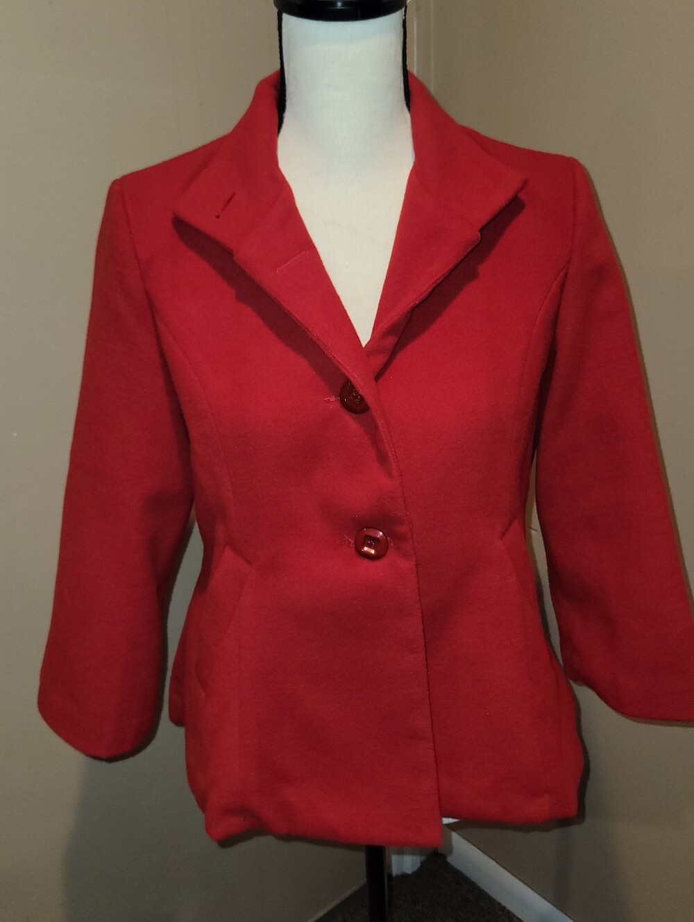 Mom2moM Vibrant Red Notched Collar Blazer